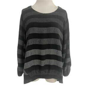 Dolcezza Size XL Top Blouse Long Sleeve Stripe